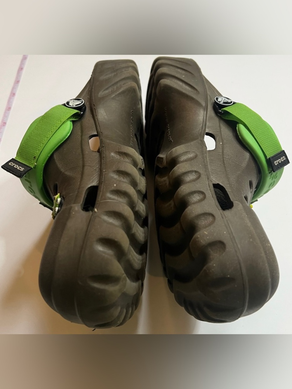 CROCS Classic All-Terrain Clogs Brown / Green Strap Women Size 8 / Men Size 6 - Picture 4 of 5